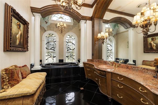 Bathroom, Chandelier, Interior