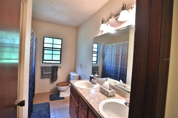 Bathroom, Dual Sink Vanities, Interior, Tile Countertops