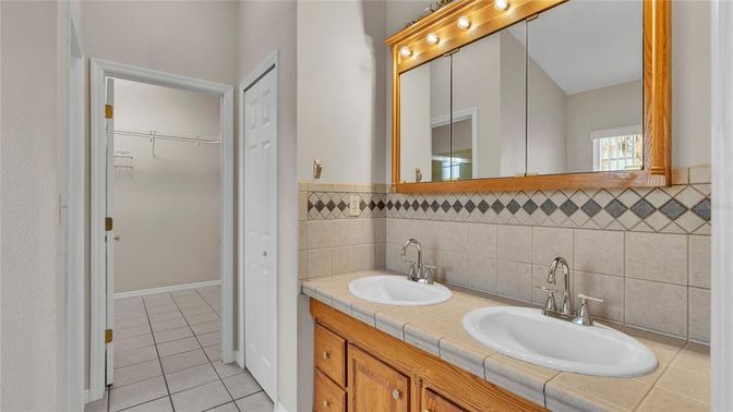 Bathroom, Dual Sink Vanities, Interior, Tile Countertops