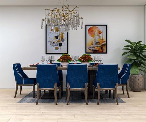 Chandelier, Dining room, Interior, Wood Texture Flooring