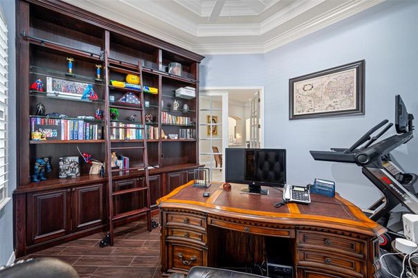 Fitness Equipment, Home Office, Interior, Wood Texture Flooring