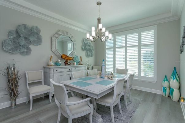 Chandelier, Dining room, Interior, Wood Texture Flooring