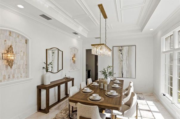 Chandelier, Dining room, Interior, Pendant Lights, Recessed Lighting