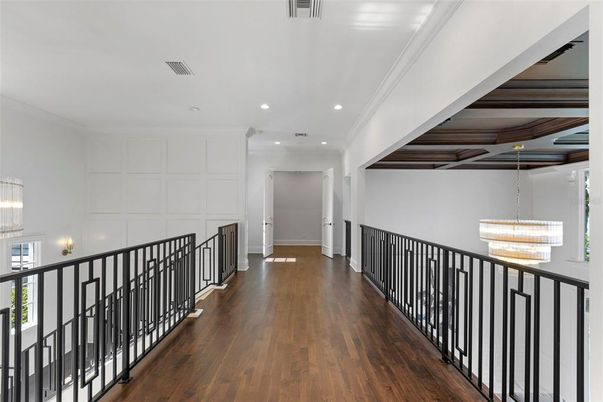 Chandelier, Interior, Recessed Lighting, Wooden Beams, Wood Texture Flooring