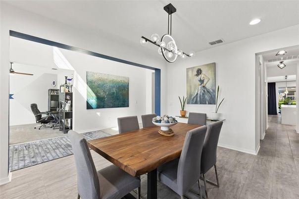 Dining room, Interior, Pendant Lights, Recessed Lighting