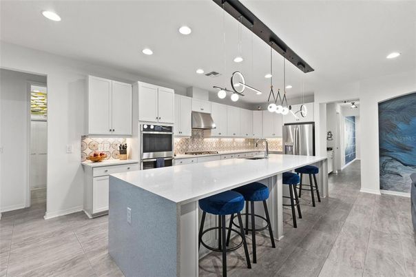Interior, Kitchen, Pendant Lights, Recessed Lighting, Stainless Steel Appliances