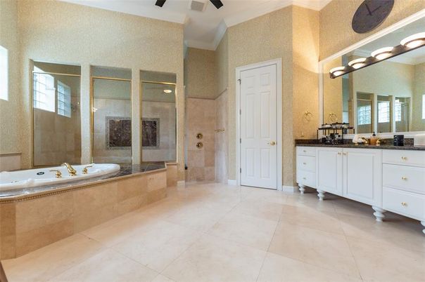 Bathroom, Dual Sink Vanities, Glass Shower, Interior