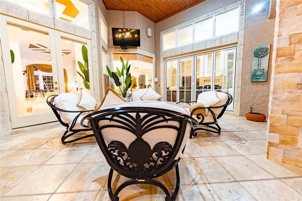 Interior, Stone Walls, Wooden Ceilings