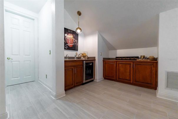 Interior, Kitchen, Pendant Lights, Wood Texture Flooring