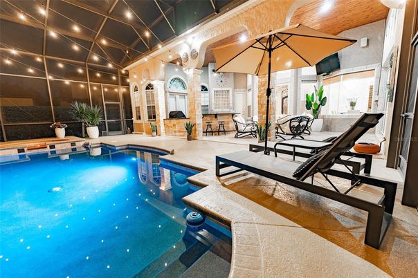 Interior, Pool, Stone Walls