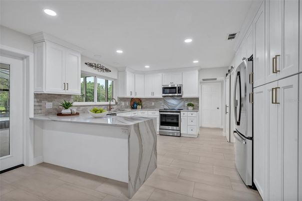 Interior, Kitchen, Recessed Lighting, Stainless Steel Appliances