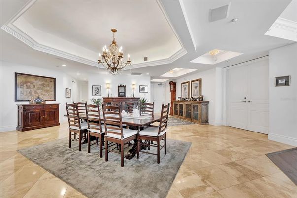 Chandelier, Dining room, Interior, Recessed Lighting