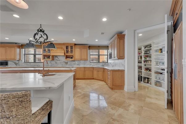 Interior, Kitchen, Pendant Lights, Recessed Lighting, Stainless Steel Appliances