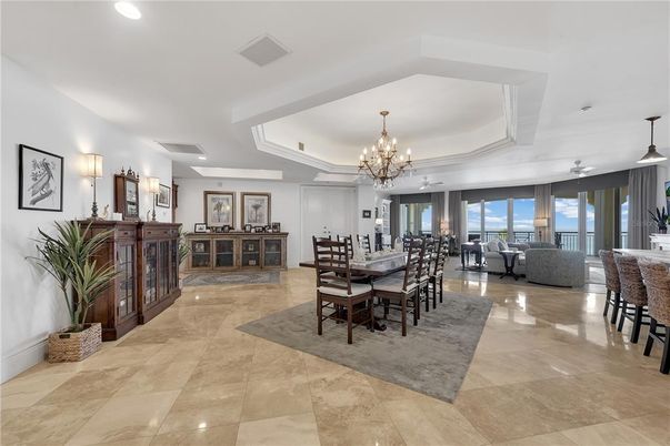 Chandelier, Dining room, Interior, Living room, Recessed Lighting