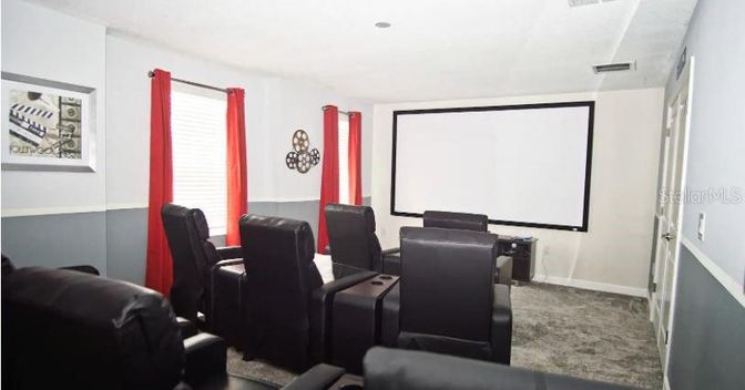 Home Theatre Room, Interior, Projection Screen, Recessed Lighting, Theatre Room