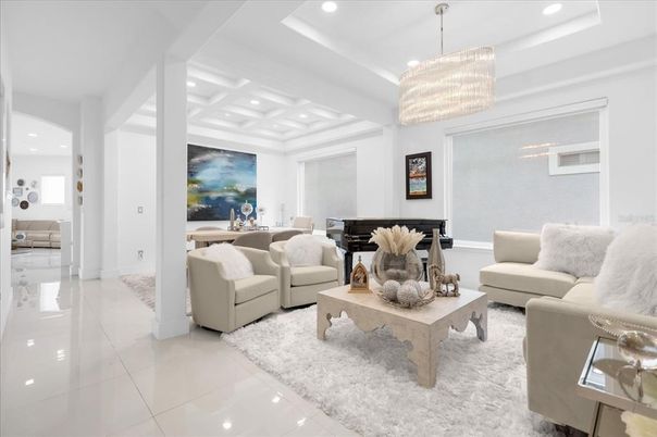 Chandelier, Interior, Living room, Piano, Recessed Lighting