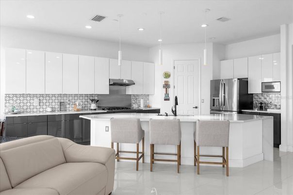 Interior, Kitchen, Pendant Lights, Recessed Lighting, Stainless Steel Appliances