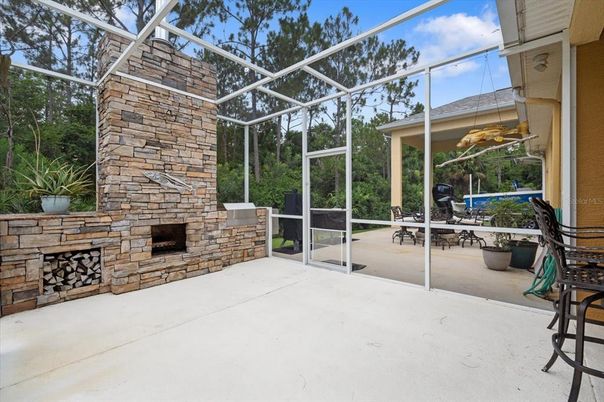Fireplace, Glass Ceilings, Interior, Stone Walls, Sun Room