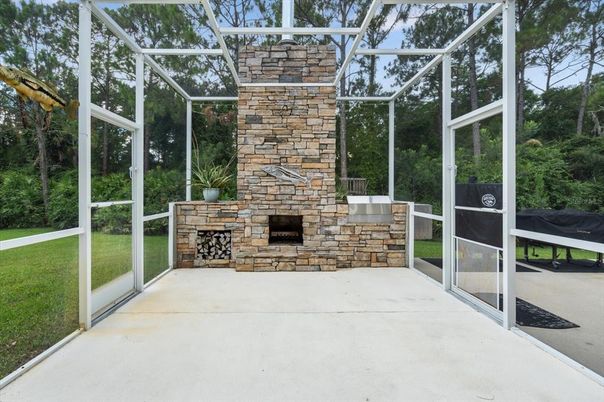 Fireplace, Glass Ceilings, Interior, Sun Room