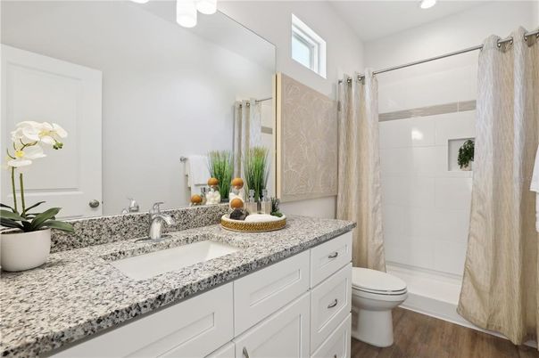 Bathroom, Interior, Recessed Lighting, Wood Texture Flooring