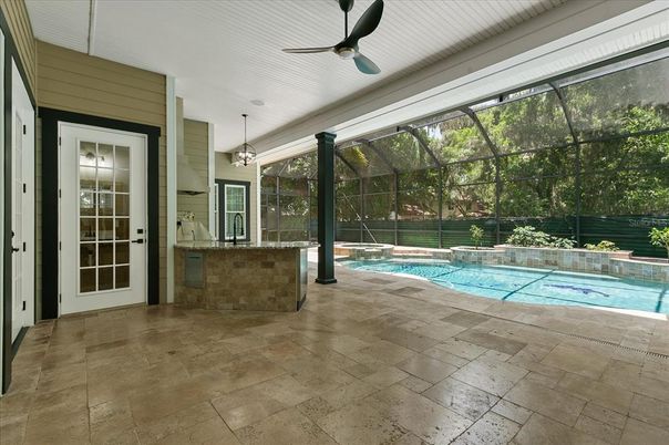 Glass Ceilings, Interior, Pendant Lights, Pool, Sun Room