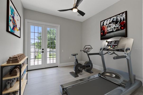 Fitness Equipment, Interior, Wood Texture Flooring
