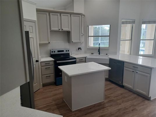 Interior, Kitchen, Wood Texture Flooring