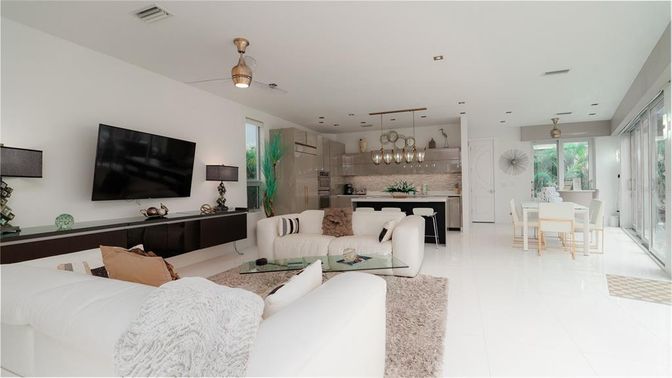 Dining room, Interior, Kitchen, Living room, Pendant Lights, Recessed Lighting