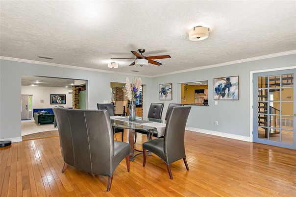 Dining room, Interior, Wood Texture Flooring