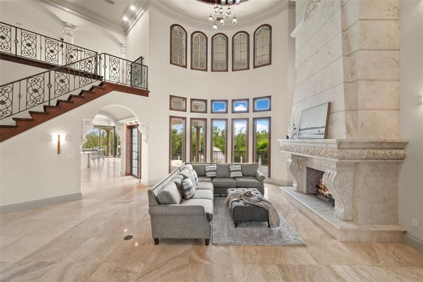 Fireplace, Interior, Living room, Recessed Lighting