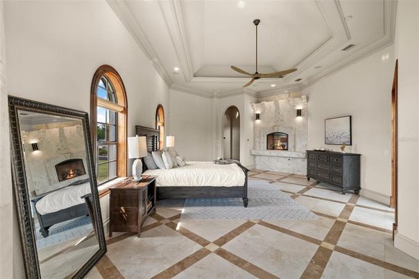 Bedroom, Fireplace, Interior, Recessed Lighting