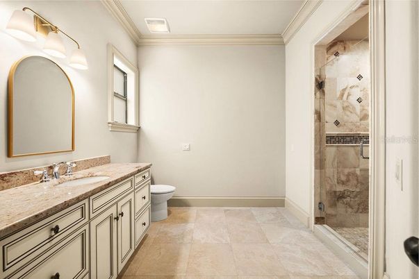 Bathroom, Dual Sink Vanities, Glass Shower, Interior