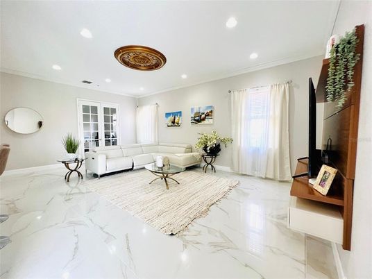 Interior, Living room, Marble, Recessed Lighting