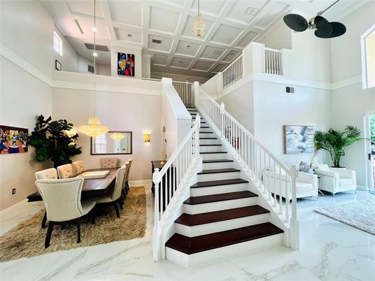 Chandelier, Dining room, Interior, Marble, Pendant Lights