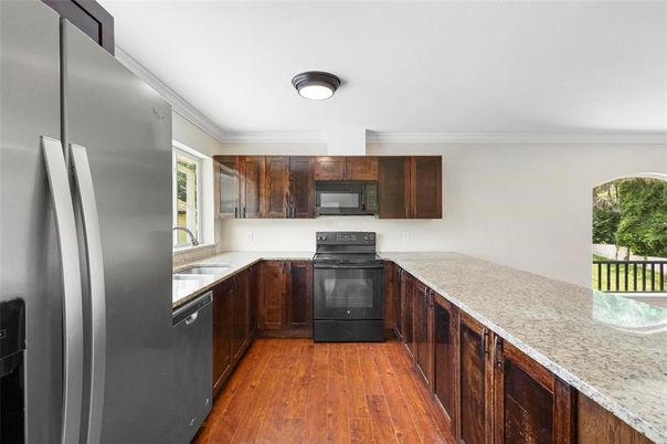 Interior, Kitchen, Wood Texture Flooring