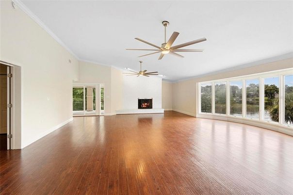 Empty room, Fireplace, Interior, Wood Texture Flooring