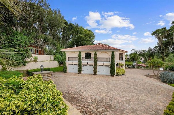 Attached, Backyard, Detached Garage, Exterior, Facade, Mediterranean