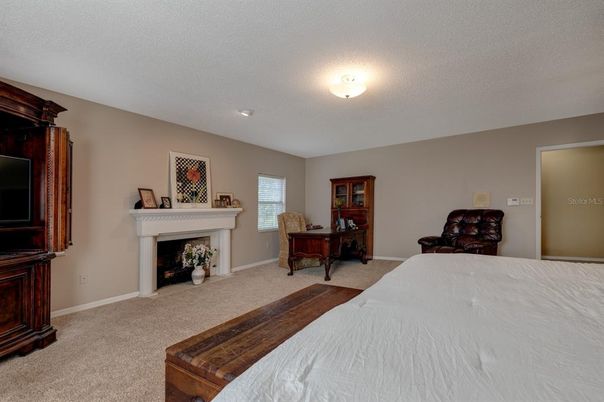 Bedroom, Fireplace, Interior