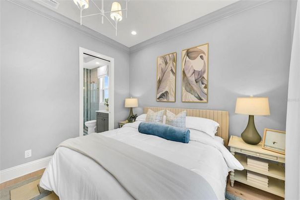 Bathroom, Bedroom, Interior, Recessed Lighting, Wood Texture Flooring