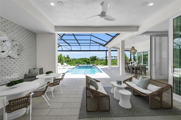 Dining room, Glass Ceilings, Interior, Living room, Pendant Lights, Pool, Recessed Lighting, Sun Room