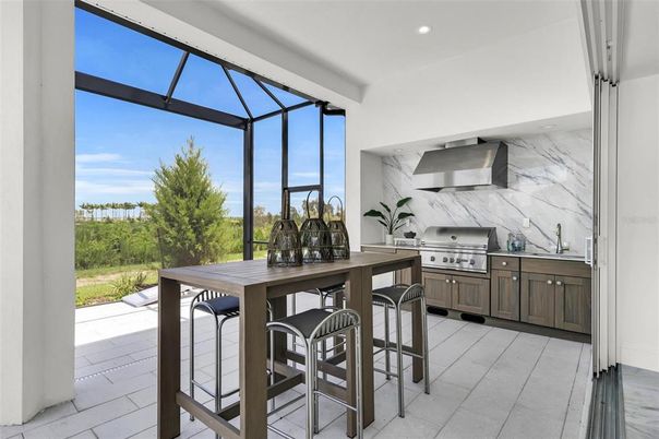 Dining room, Glass Ceilings, Interior, Kitchen, Marble Walls, Recessed Lighting, Sun Room