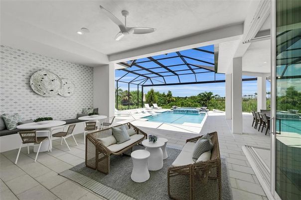 Dining room, Glass Ceilings, Interior, Living room, Pool, Recessed Lighting, Sun Room