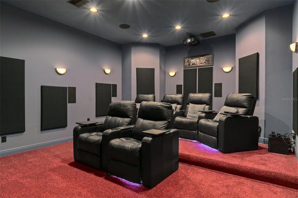 Home Theatre Room, Interior, Projection Screen, Recessed Lighting, Theatre Room