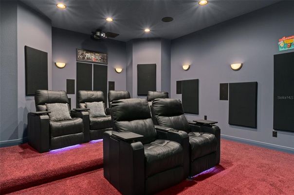 Home Theatre Room, Interior, Projection Screen, Recessed Lighting, Theatre Room
