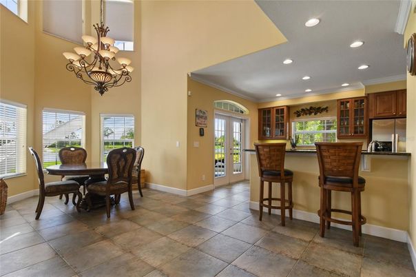 Chandelier, Dining room, Interior, Recessed Lighting
