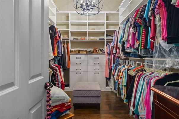 Chandelier, Interior, Walk-in Closets, Wood Texture Flooring