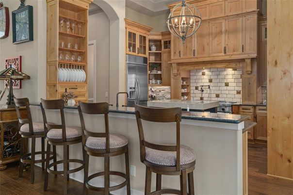 Chandelier, Interior, Kitchen, Wood Texture Flooring