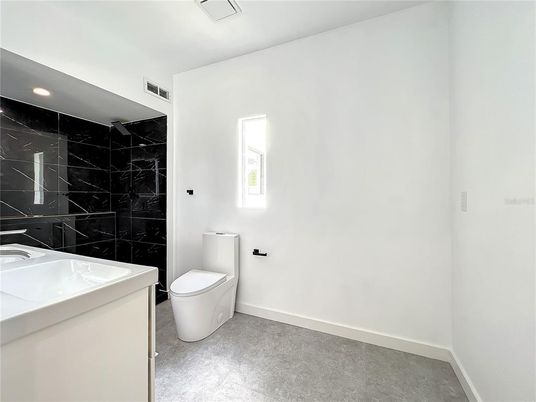 Bathroom, Interior, Marble Walls, Recessed Lighting