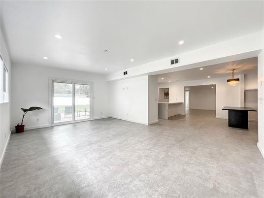 Empty room, Interior, Kitchen, Recessed Lighting