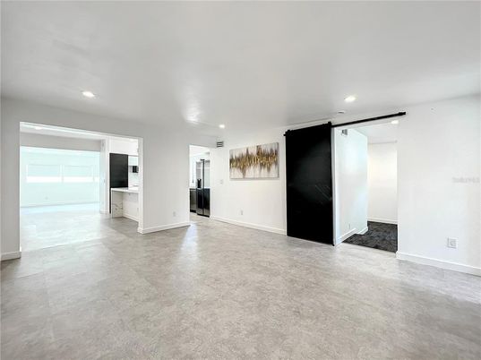 Empty room, Interior, Kitchen, Recessed Lighting
